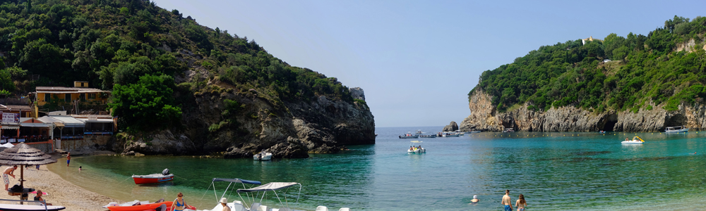 Paleokastritsa Agios-Spiridon-Beach Panorama