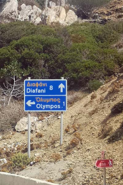 Olymbos Wegweiser