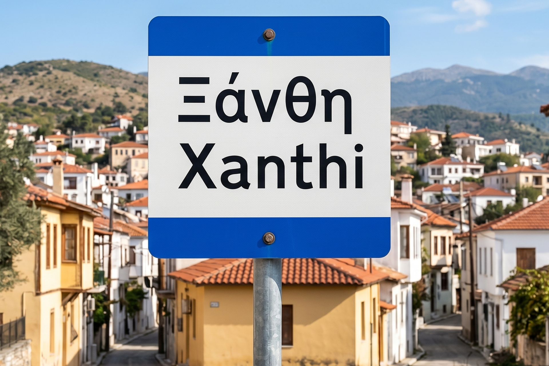 Xanthi Ortsschild