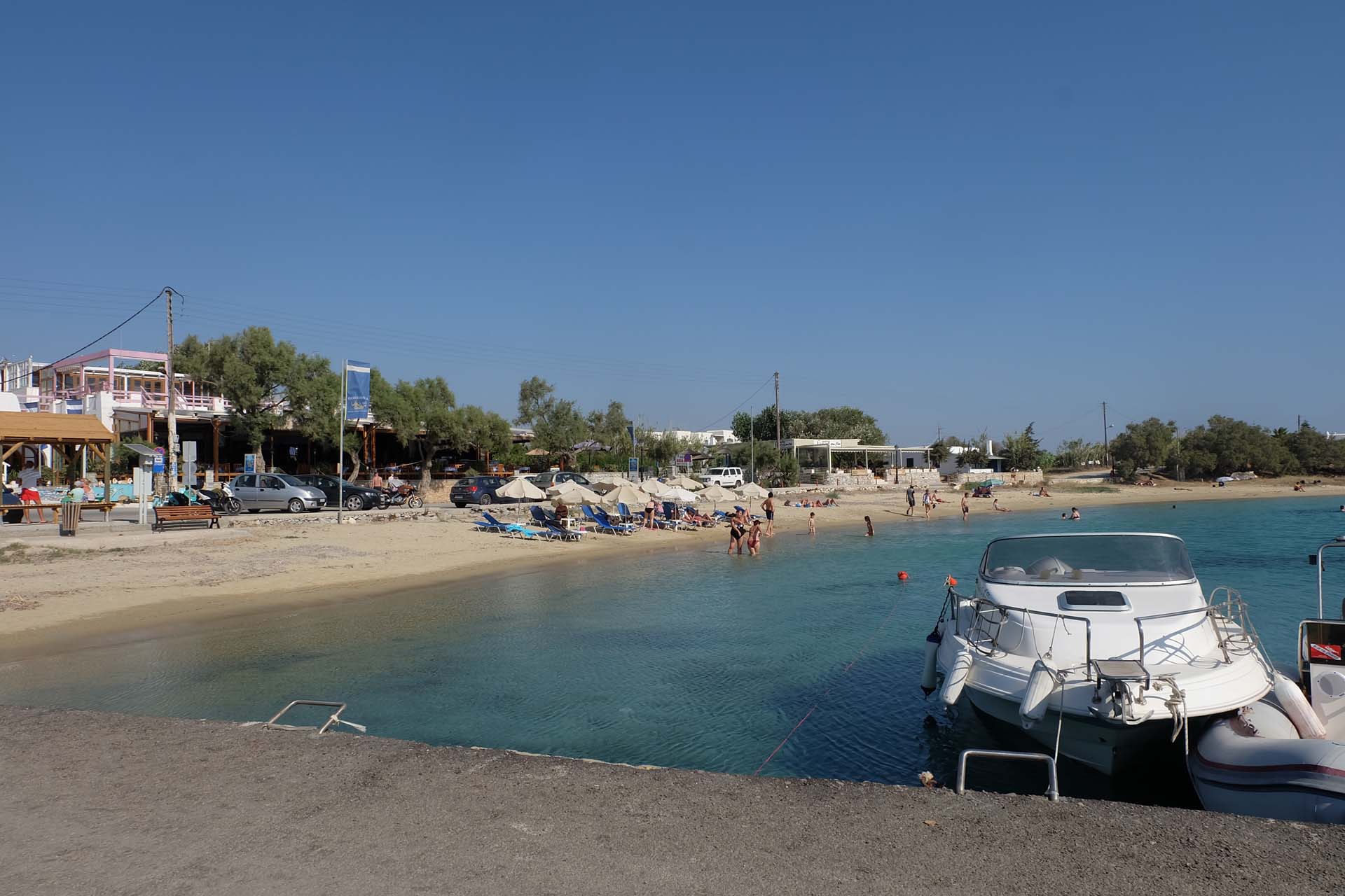 Impressionen Agia Anna, frischer Octopus, Fischerhafen, Strand und Meer